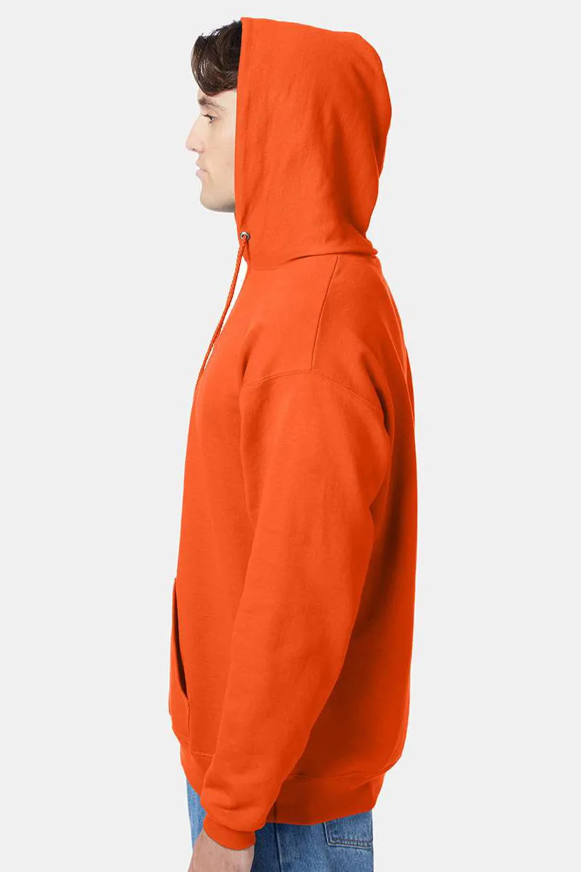 Hanes Mens EcoSmart Print Pro XP Pill Resistant Hooded Sweatshirt Hoodie w/ Pouch Pocket - Orange