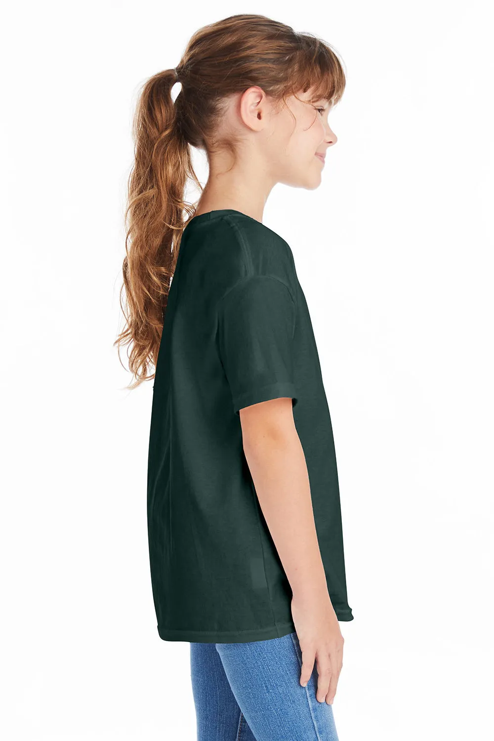 Hanes Youth ComfortSoft Short Sleeve Crewneck T-Shirt - Athletic Dark Green
