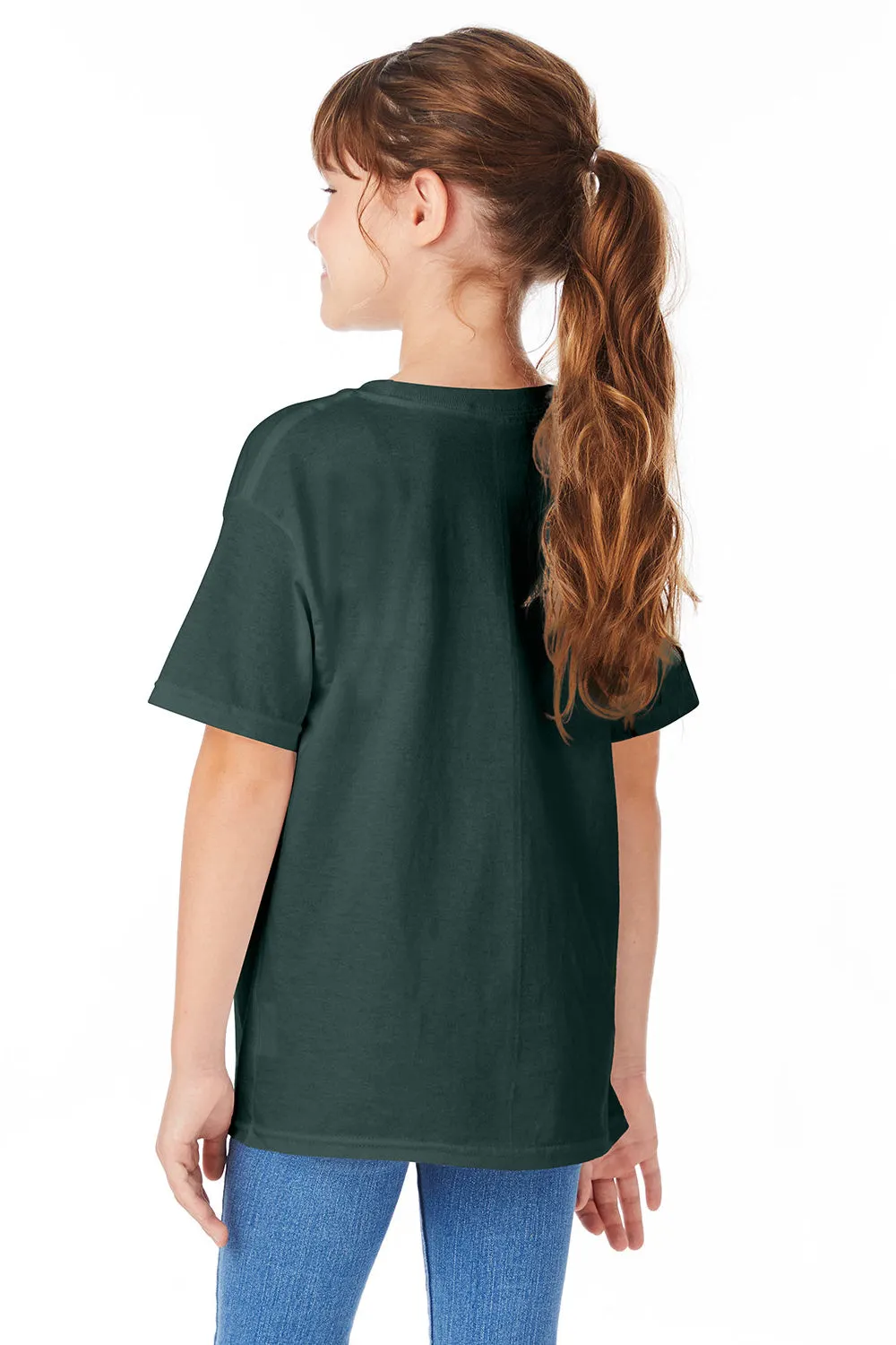 Hanes Youth ComfortSoft Short Sleeve Crewneck T-Shirt - Athletic Dark Green