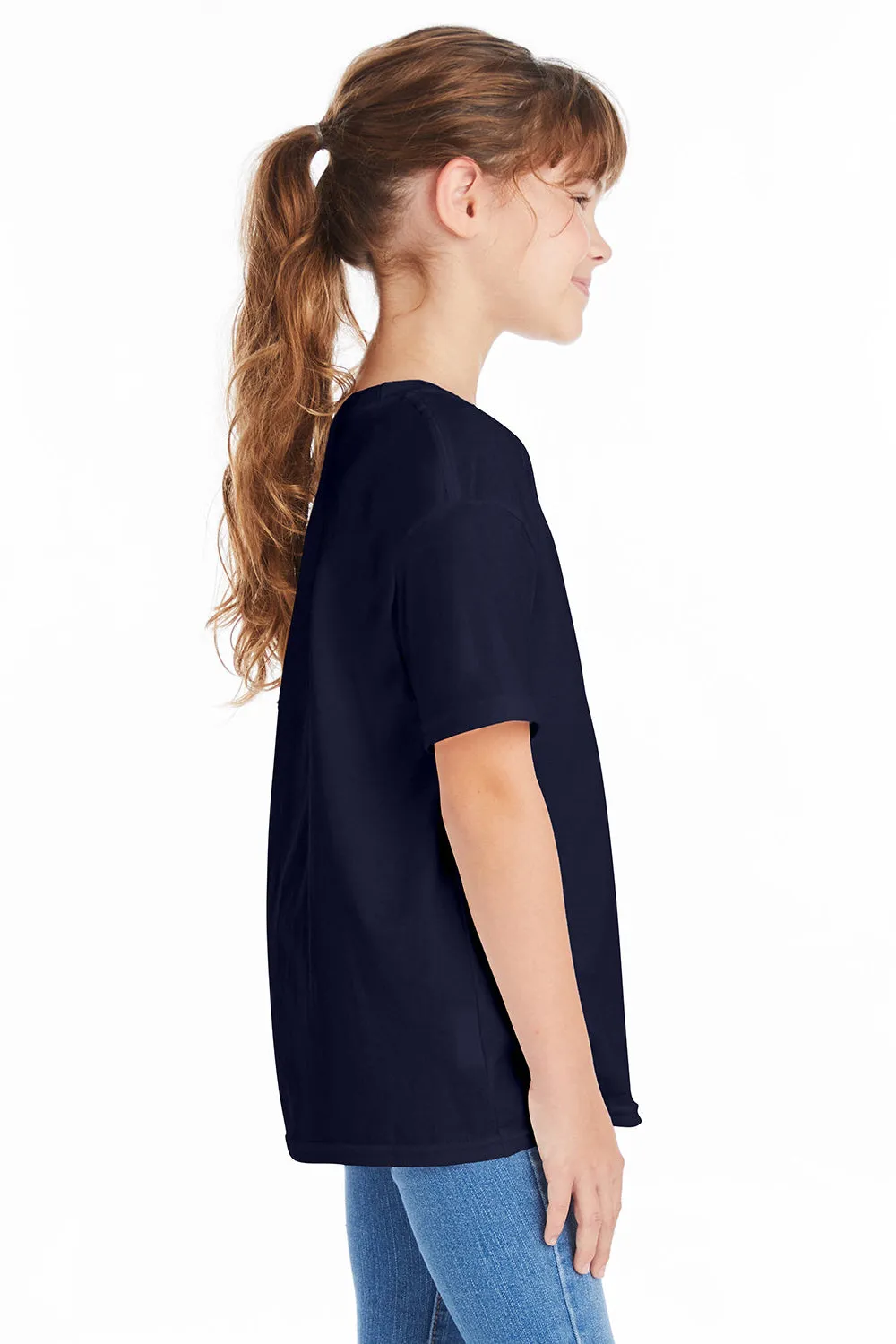 Hanes Youth ComfortSoft Short Sleeve Crewneck T-Shirt - Athletic Navy Blue