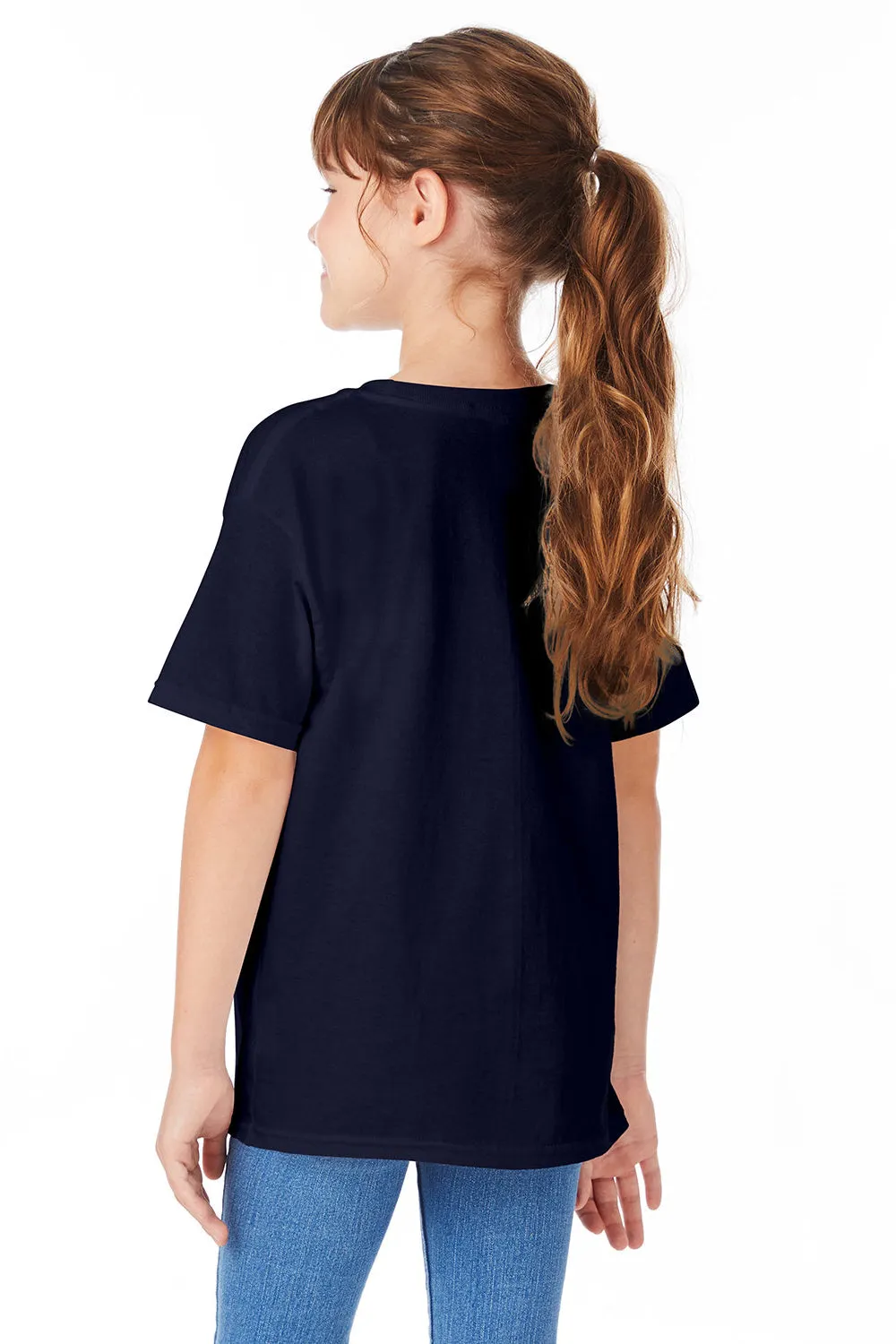 Hanes Youth ComfortSoft Short Sleeve Crewneck T-Shirt - Athletic Navy Blue