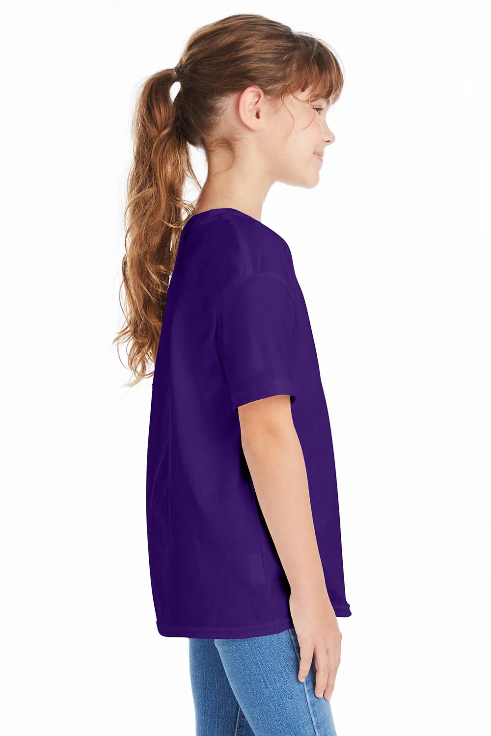 Hanes Youth ComfortSoft Short Sleeve Crewneck T-Shirt - Athletic Purple