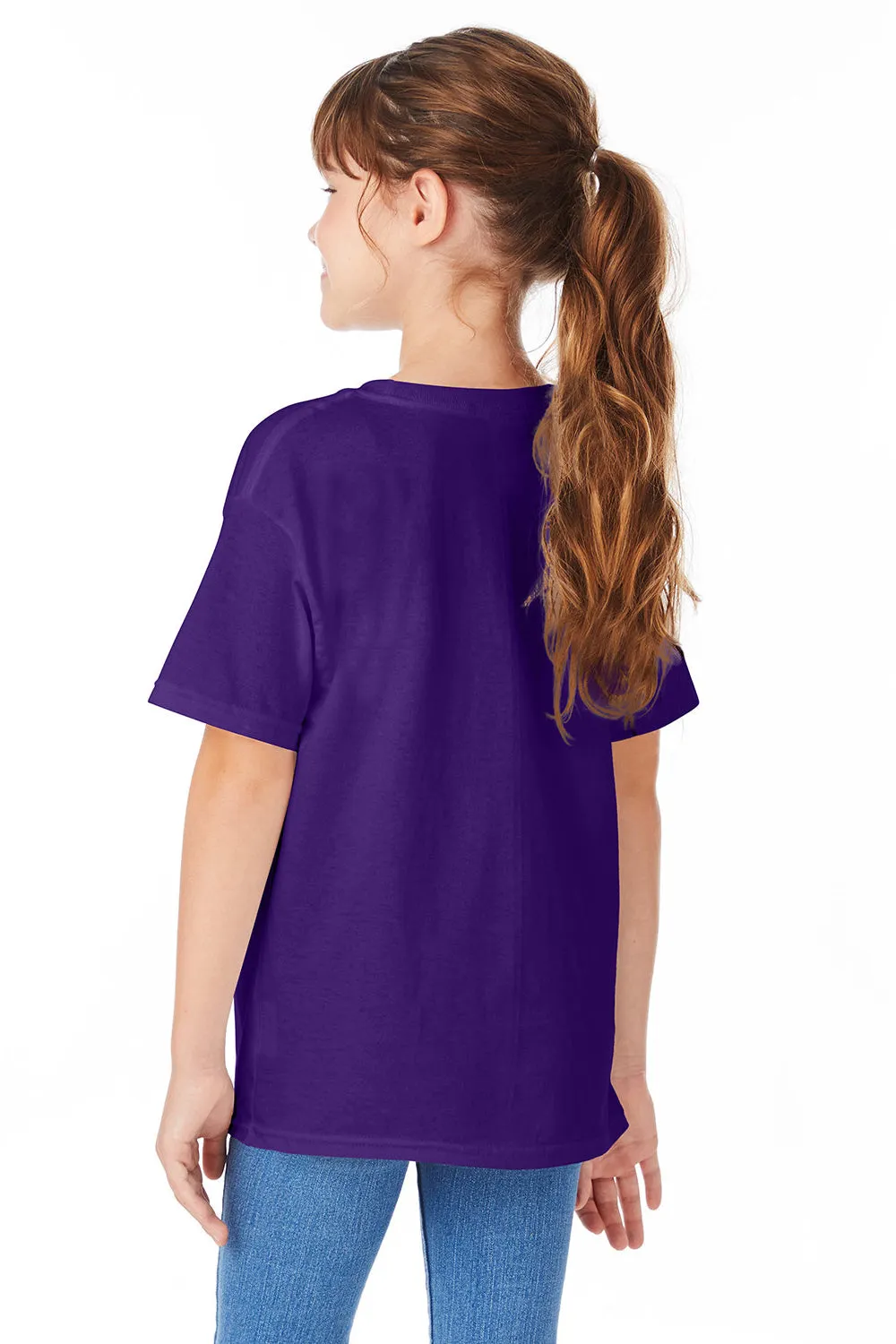 Hanes Youth ComfortSoft Short Sleeve Crewneck T-Shirt - Athletic Purple