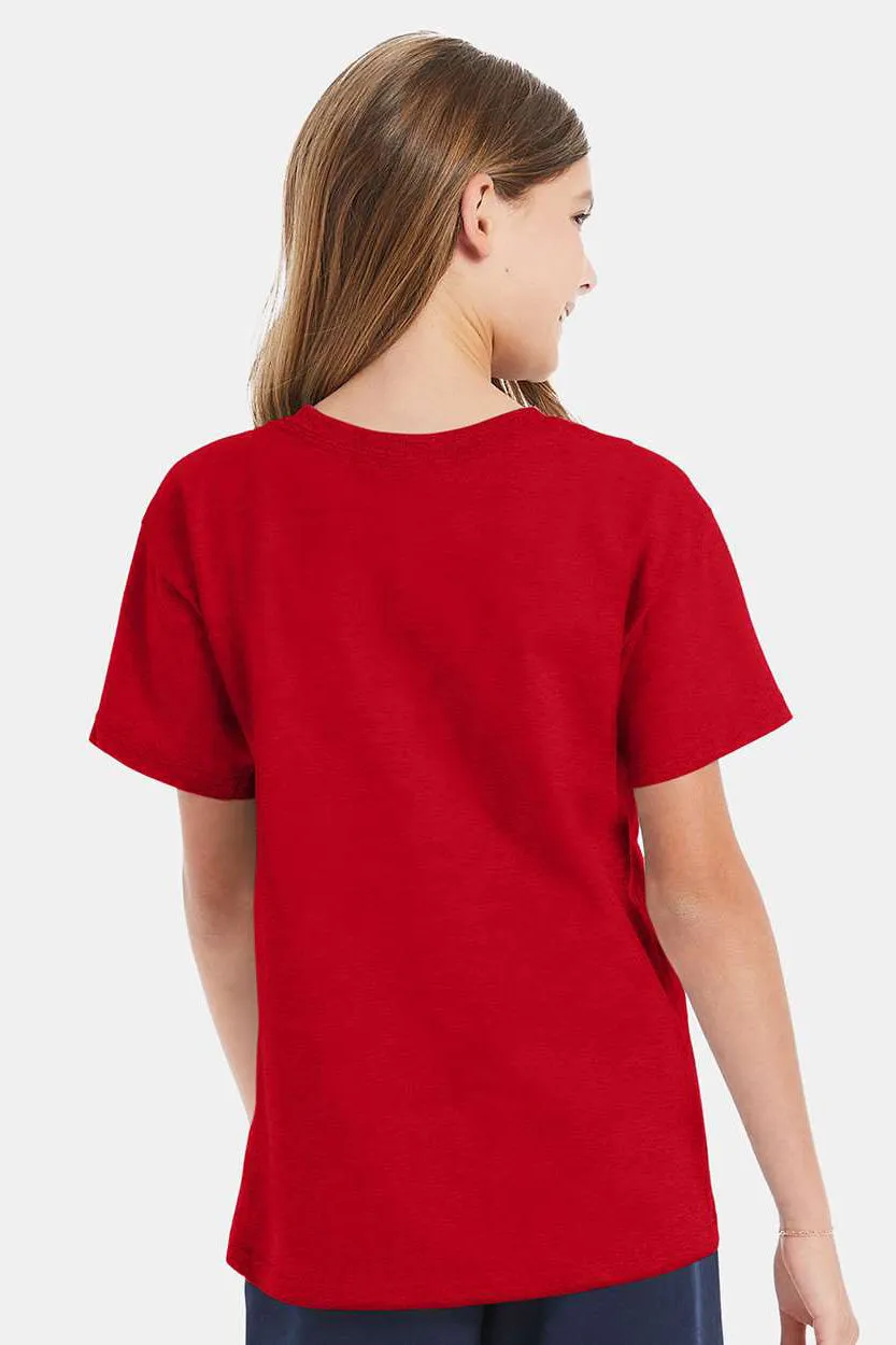 Hanes Youth ComfortSoft Short Sleeve Crewneck T-Shirt - Athletic Red