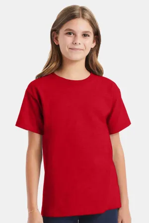 Hanes Youth ComfortSoft Short Sleeve Crewneck T-Shirt - Athletic Red
