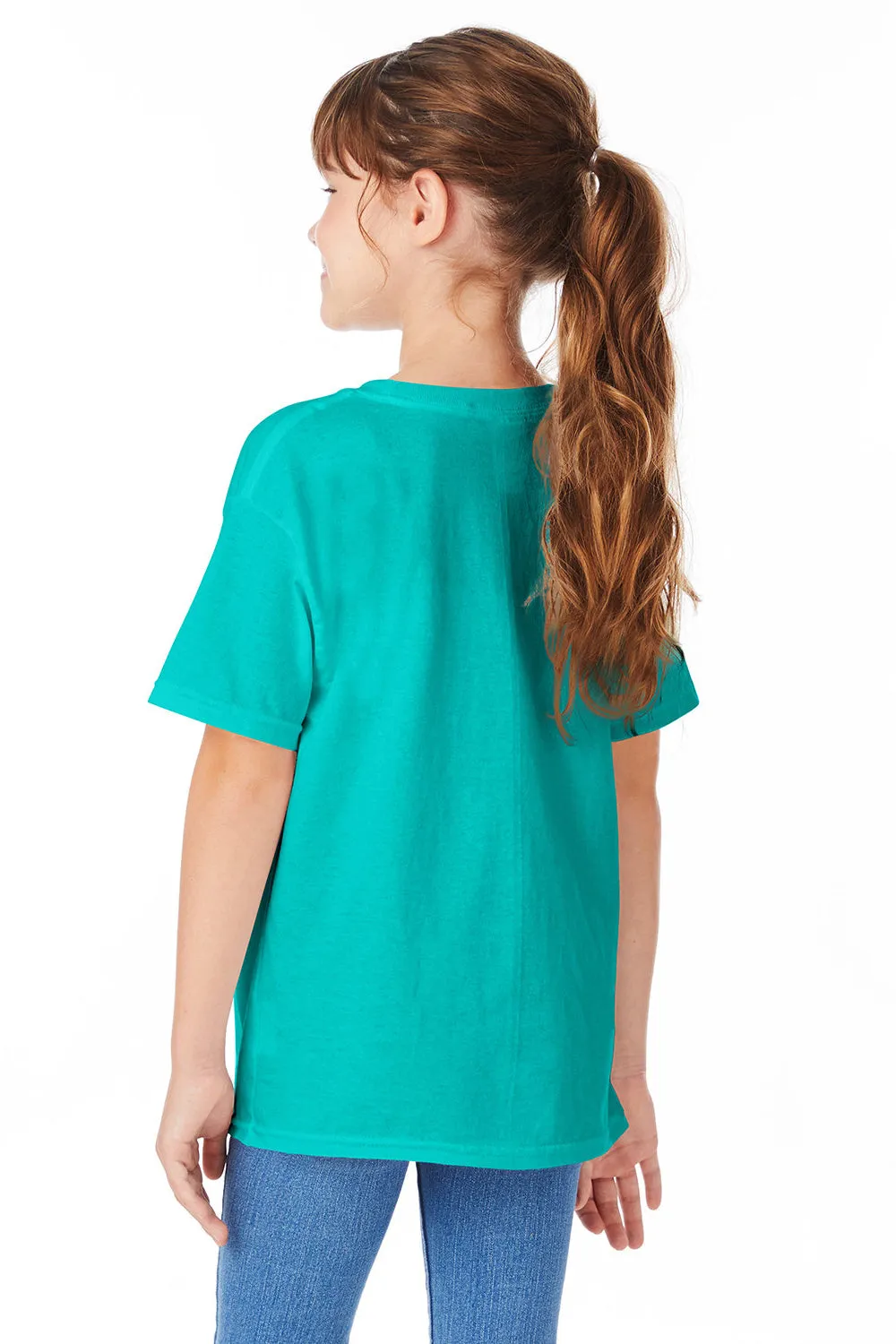 Hanes Youth ComfortSoft Short Sleeve Crewneck T-Shirt - Athletic Teal Green