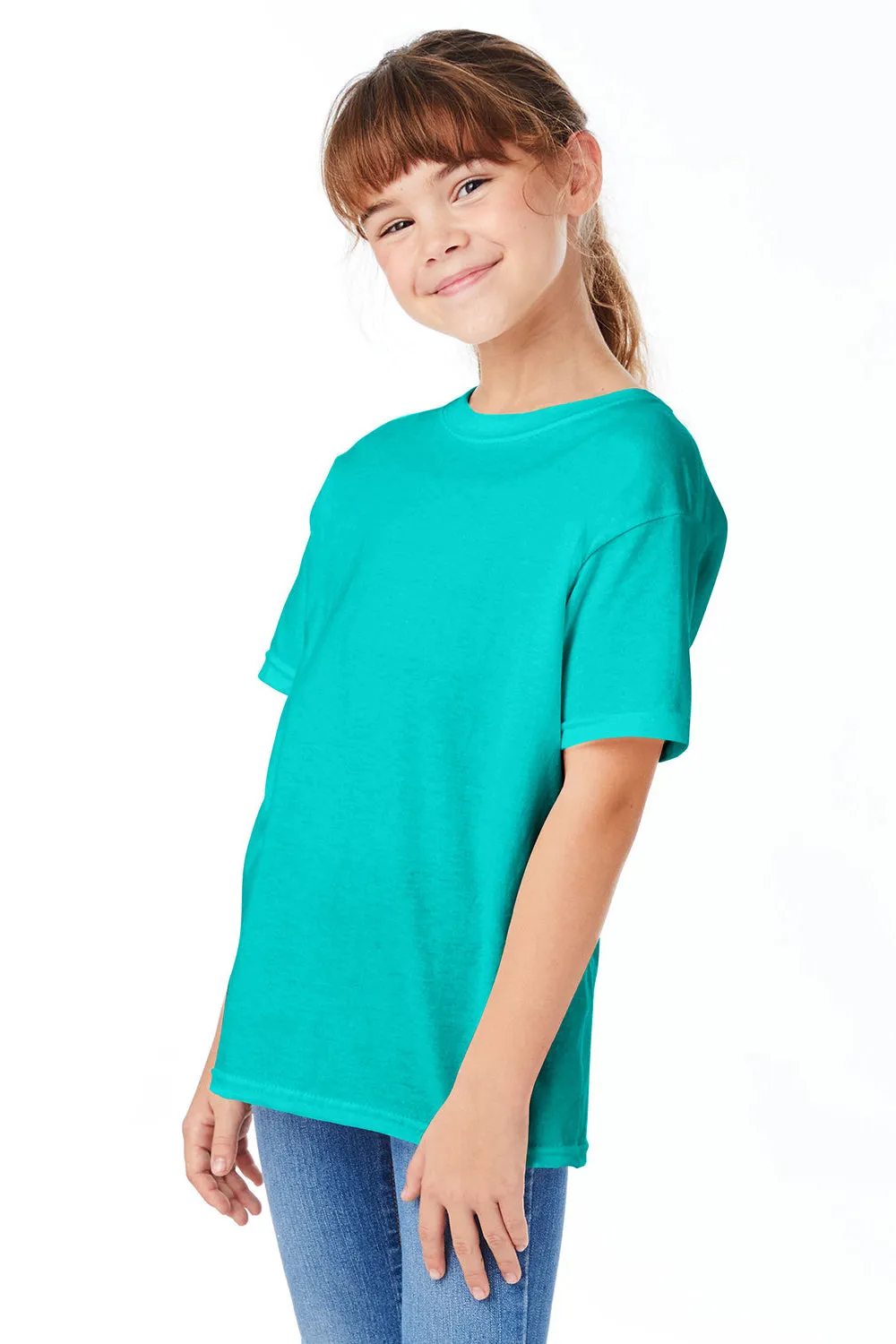 Hanes Youth ComfortSoft Short Sleeve Crewneck T-Shirt - Athletic Teal Green