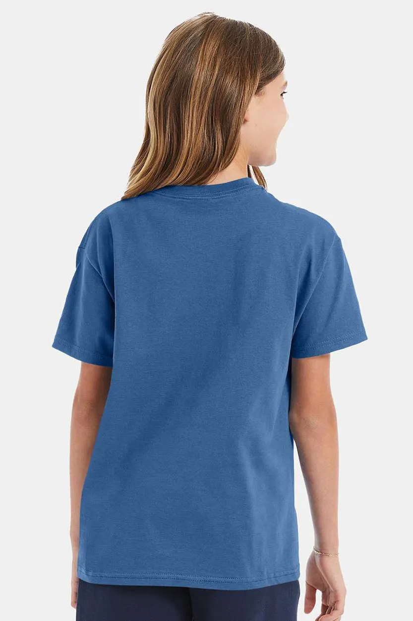 Hanes Youth ComfortSoft Short Sleeve Crewneck T-Shirt - Denim Blue