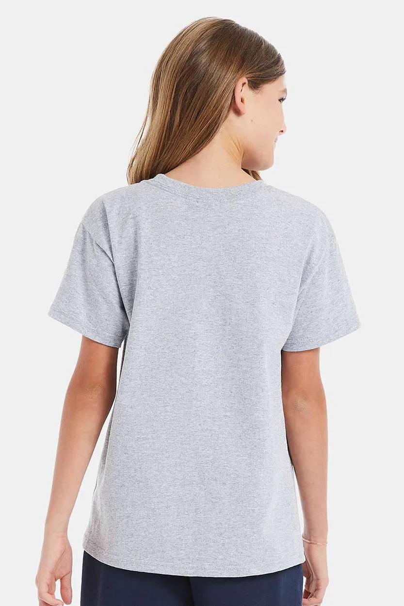 Hanes Youth ComfortSoft Short Sleeve Crewneck T-Shirt - Light Steel Grey