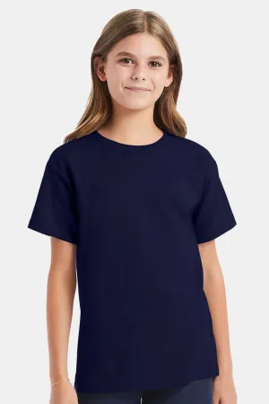 Hanes Youth ComfortSoft Short Sleeve Crewneck T-Shirt - Navy Blue