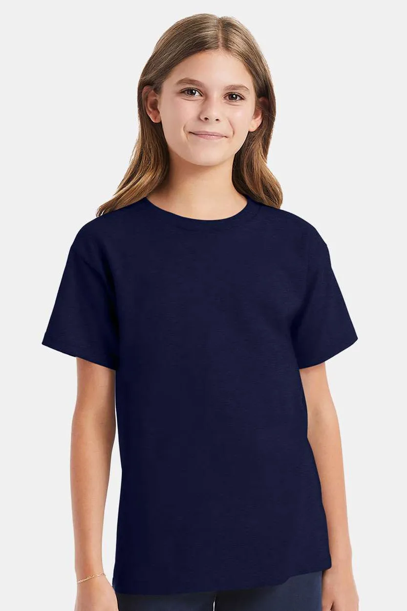 Hanes Youth ComfortSoft Short Sleeve Crewneck T-Shirt - Navy Blue