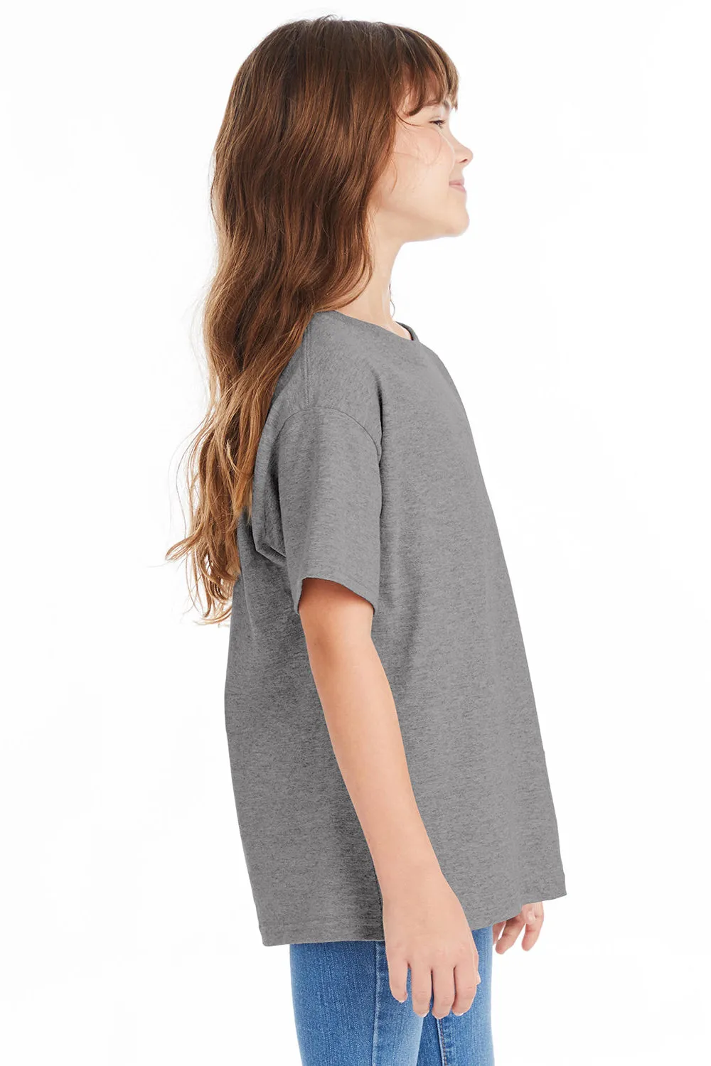 Hanes Youth ComfortSoft Short Sleeve Crewneck T-Shirt - Oxford Grey