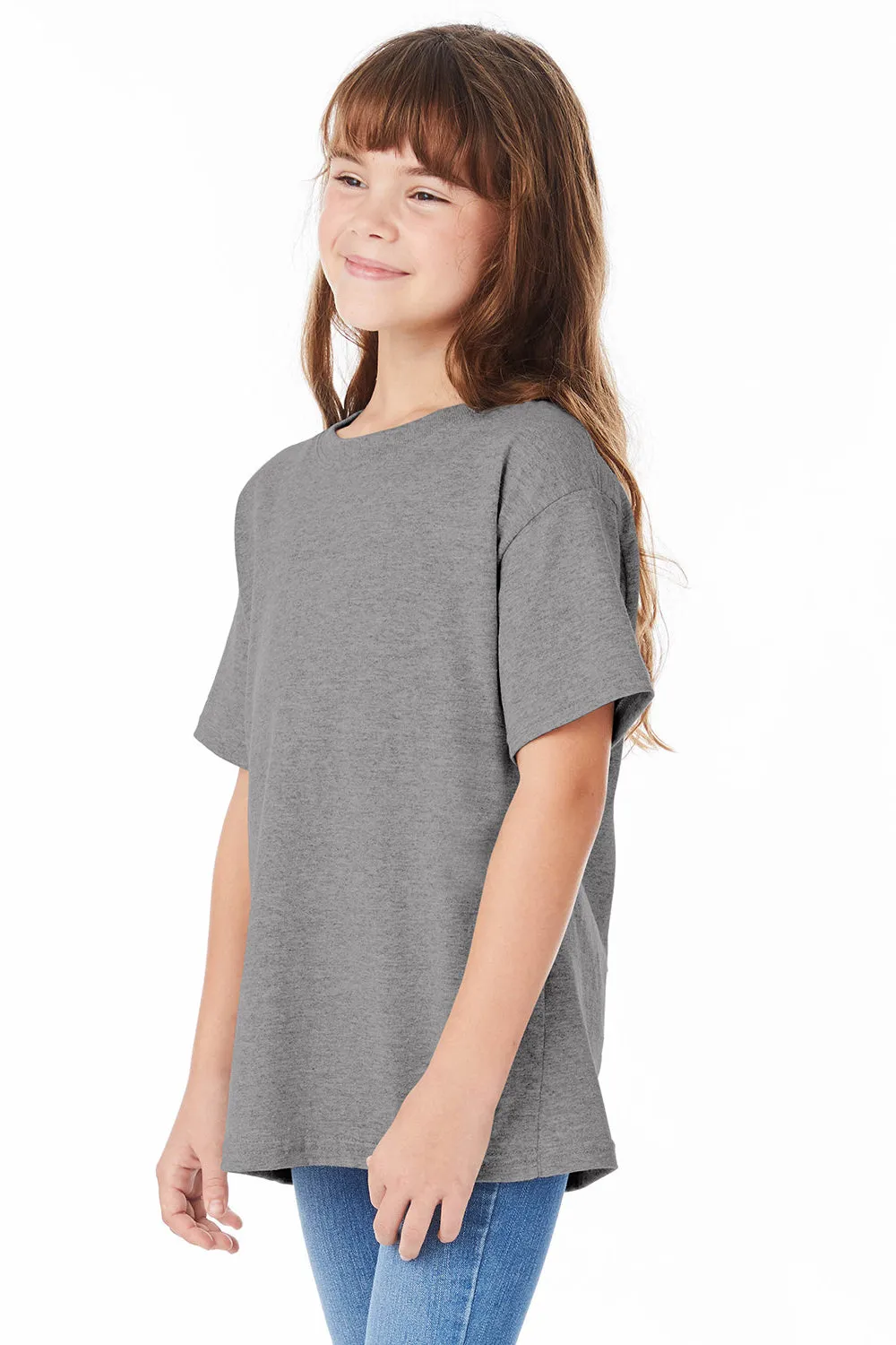 Hanes Youth ComfortSoft Short Sleeve Crewneck T-Shirt - Oxford Grey