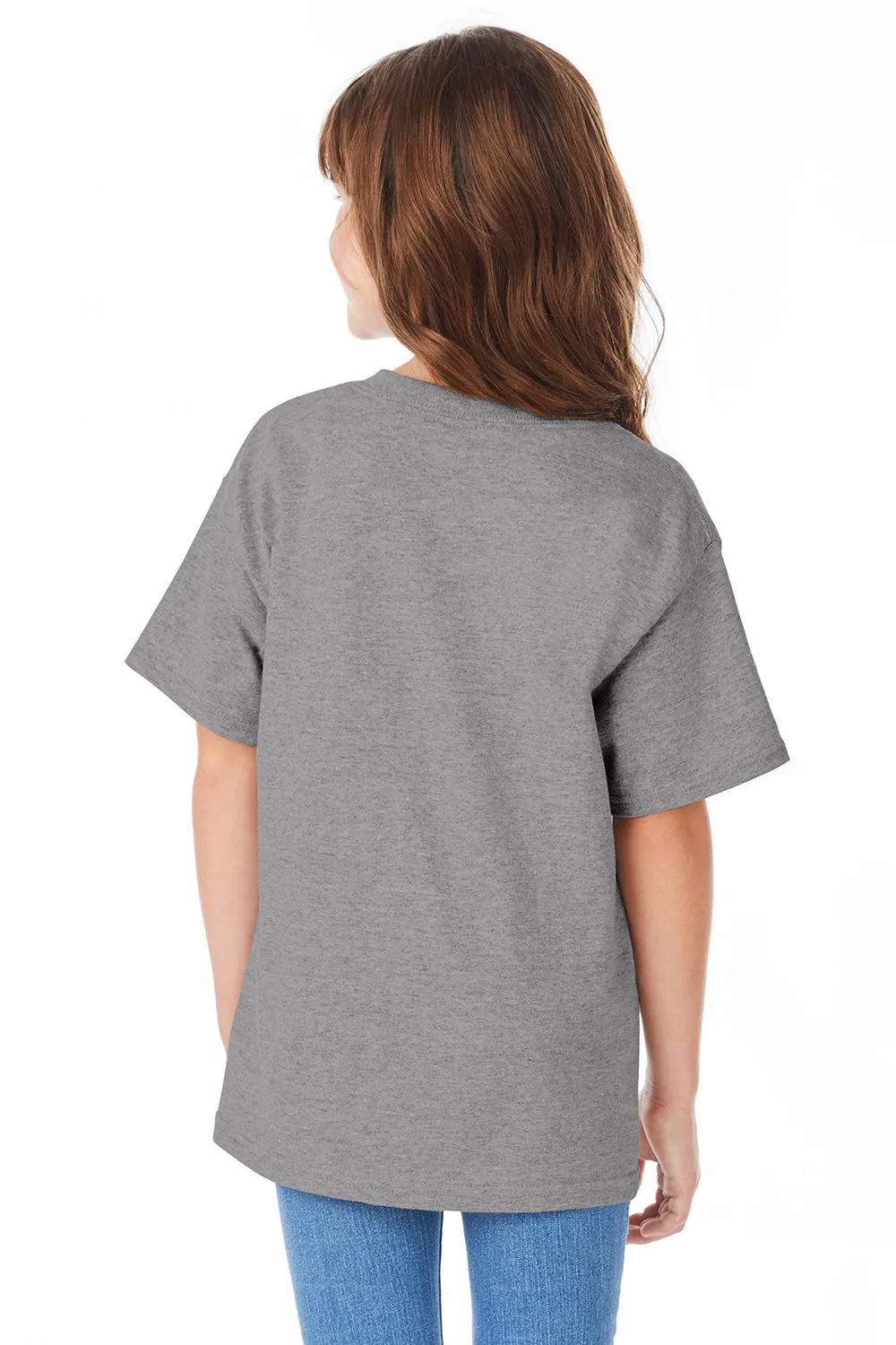 Hanes Youth ComfortSoft Short Sleeve Crewneck T-Shirt - Oxford Grey
