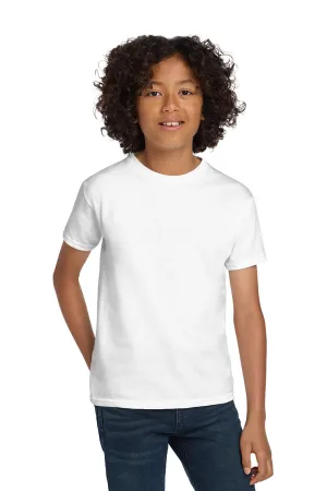 Hanes Youth ComfortSoft Short Sleeve Crewneck T-Shirt - White