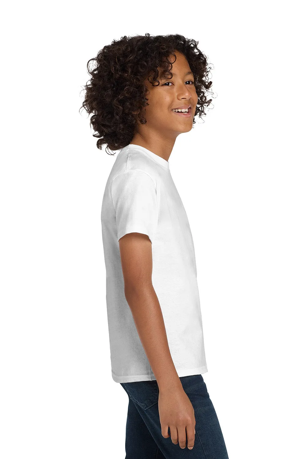 Hanes Youth ComfortSoft Short Sleeve Crewneck T-Shirt - White