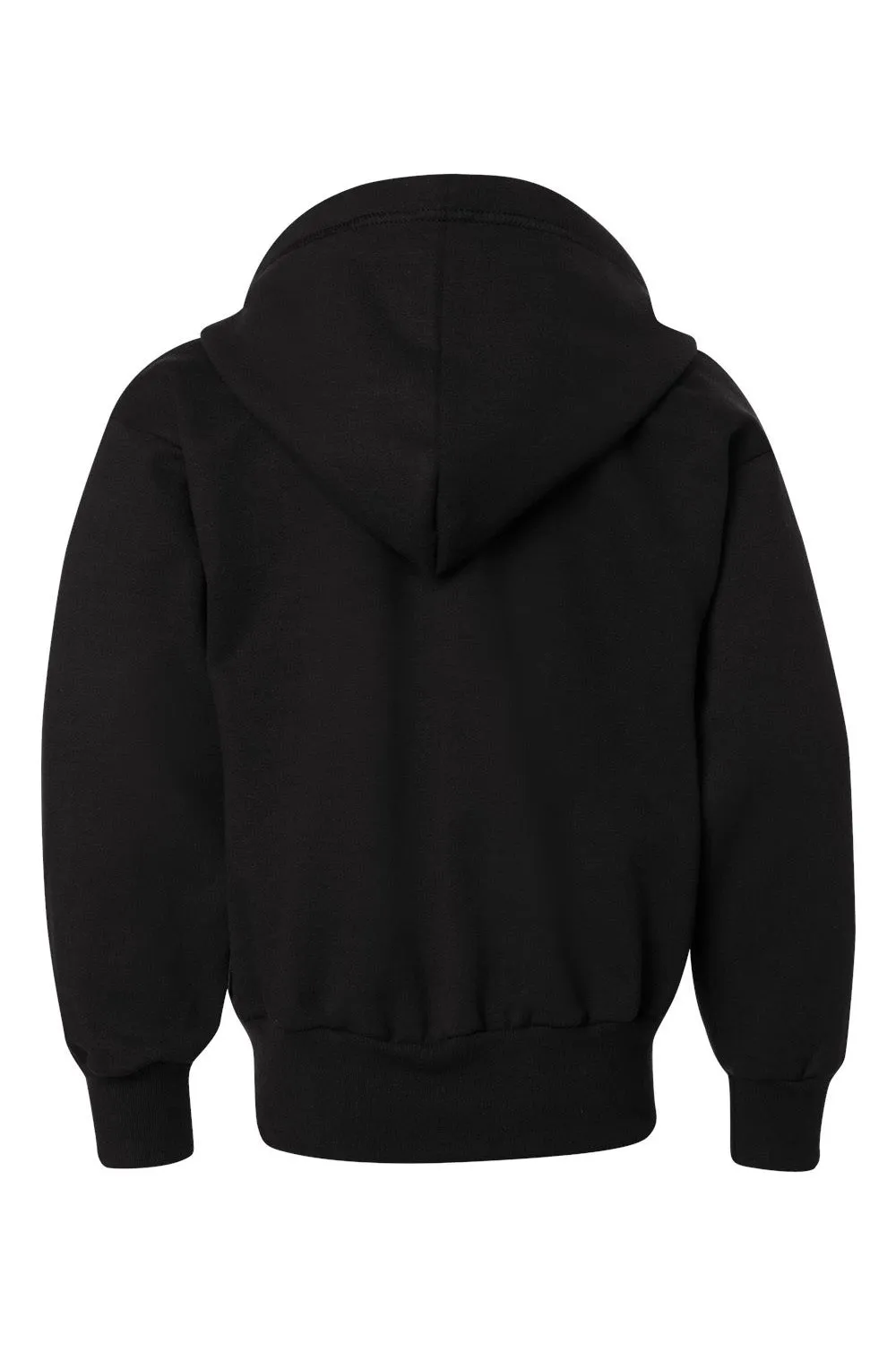 Hanes Youth EcoSmart Print Pro XP Pill Resistant Full Zip Hooded Sweatshirt Hoodie w/ Pockets - Black