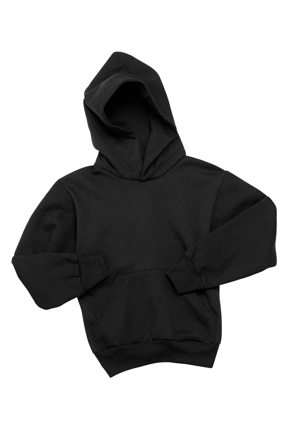 Hanes Youth EcoSmart Print Pro XP Pill Resistant Hooded Sweatshirt Hoodie w/ Pouch Pocket - Black