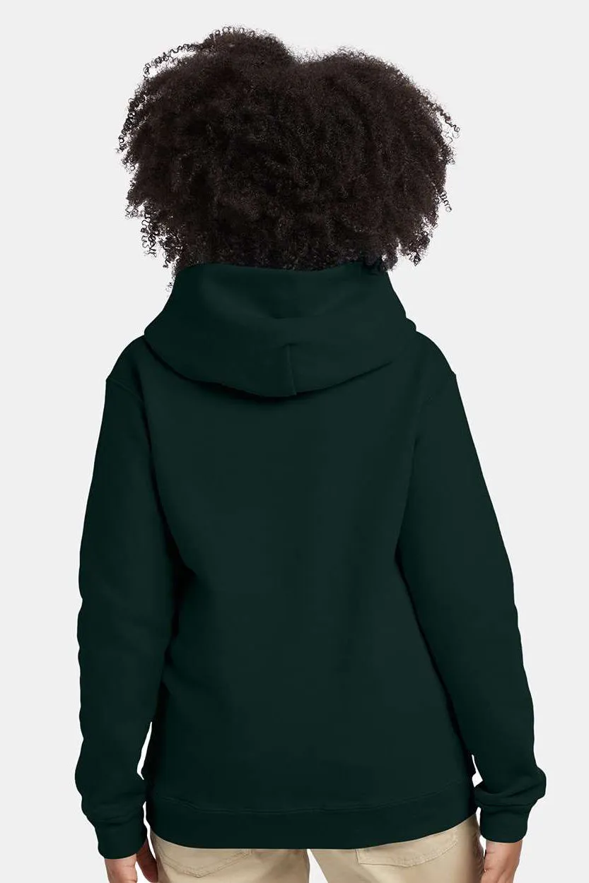 Hanes Youth EcoSmart Print Pro XP Pill Resistant Hooded Sweatshirt Hoodie w/ Pouch Pocket - Deep Forest Green