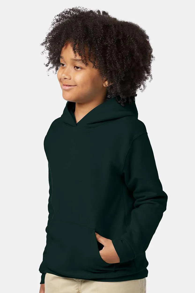Hanes Youth EcoSmart Print Pro XP Pill Resistant Hooded Sweatshirt Hoodie w/ Pouch Pocket - Deep Forest Green