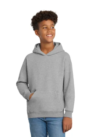 Hanes Youth EcoSmart Print Pro XP Pill Resistant Hooded Sweatshirt Hoodie w/ Pouch Pocket - Light Steel Grey