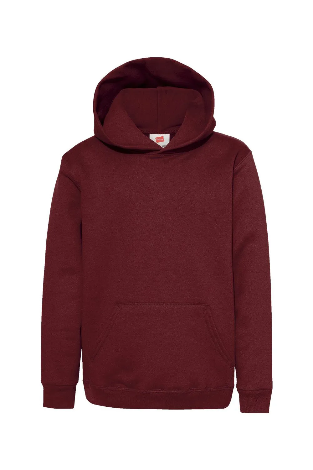 Hanes Youth EcoSmart Print Pro XP Pill Resistant Hooded Sweatshirt Hoodie w/ Pouch Pocket - Maroon