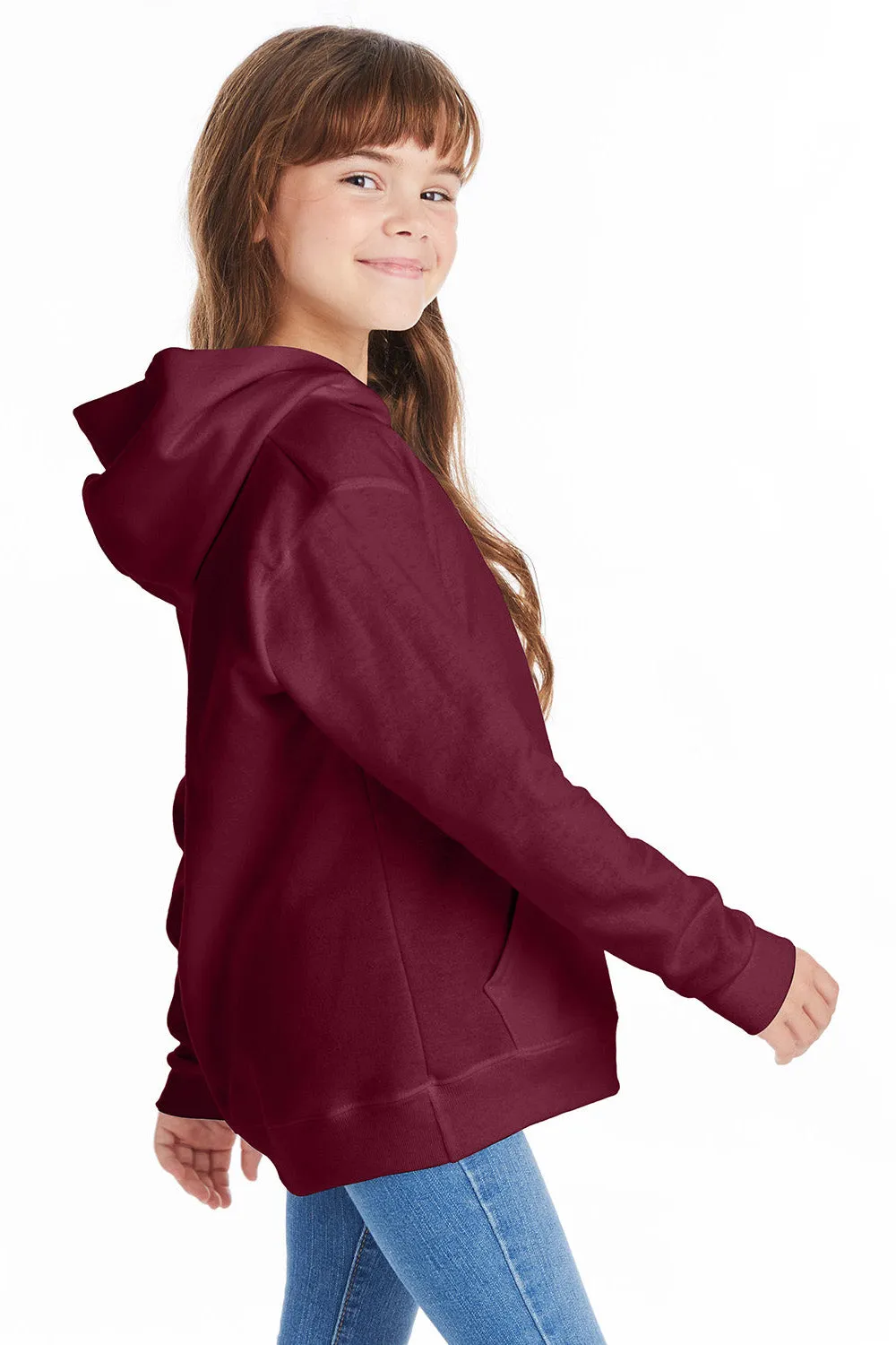 Hanes Youth EcoSmart Print Pro XP Pill Resistant Hooded Sweatshirt Hoodie w/ Pouch Pocket - Maroon
