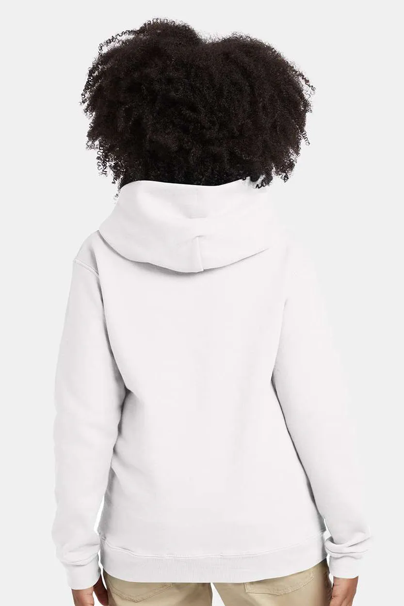 Hanes Youth EcoSmart Print Pro XP Pill Resistant Hooded Sweatshirt Hoodie w/ Pouch Pocket - White