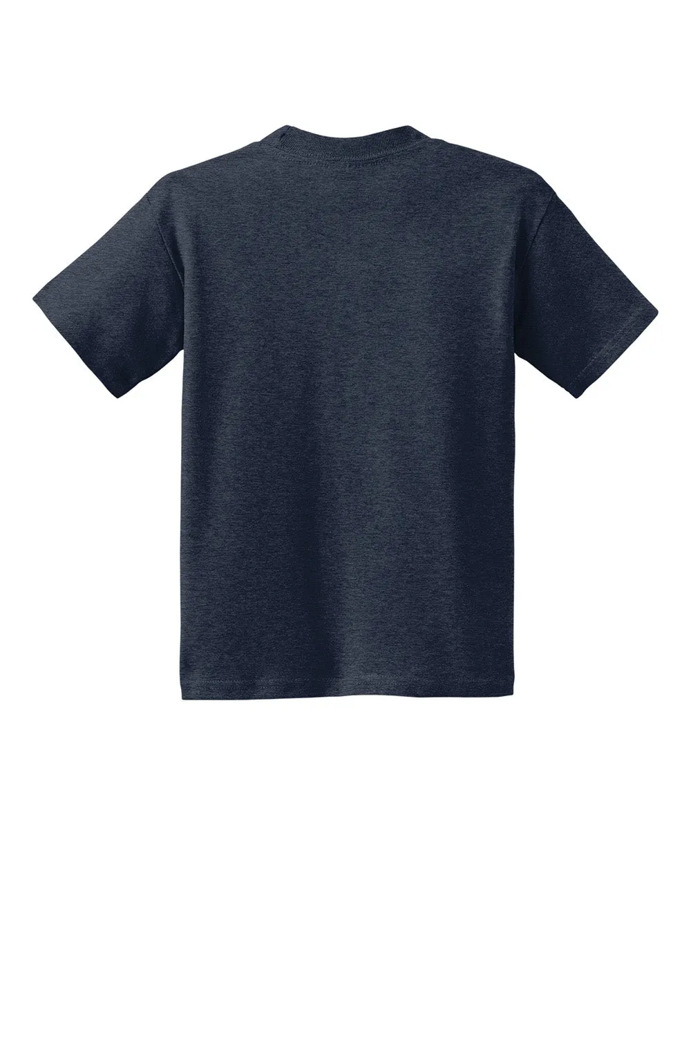 Hanes Youth EcoSmart Short Sleeve Crewneck T-Shirt - Heather Navy Blue