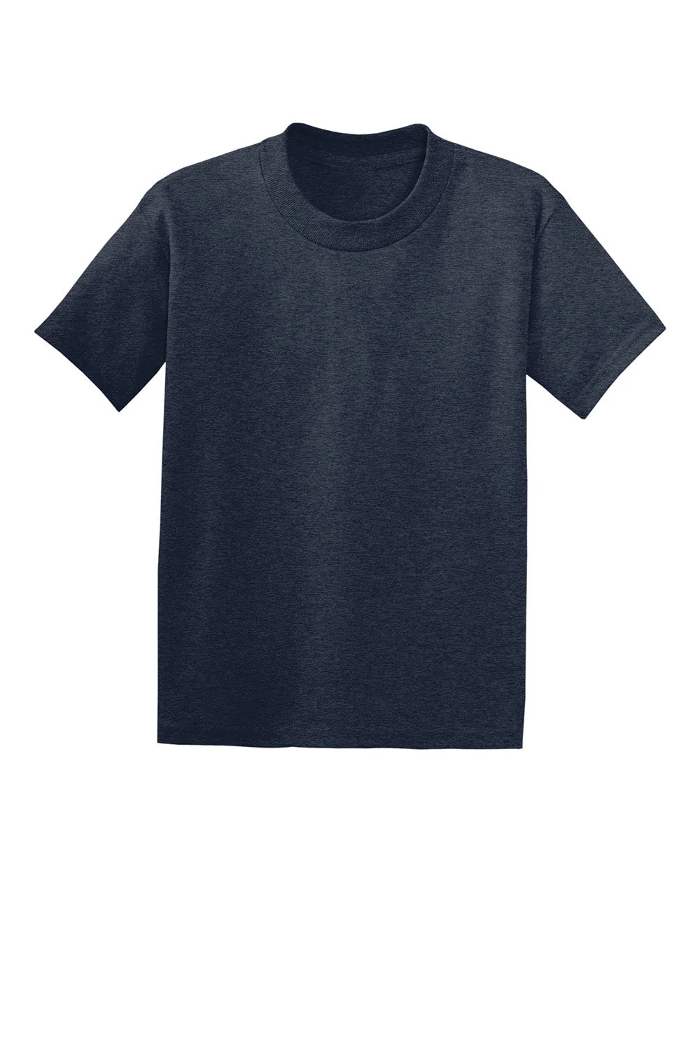 Hanes Youth EcoSmart Short Sleeve Crewneck T-Shirt - Heather Navy Blue