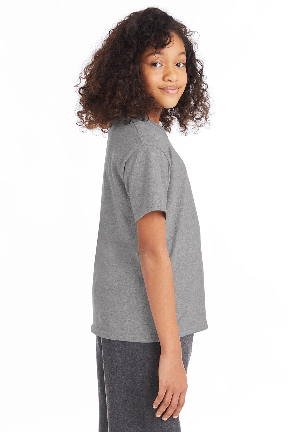 Hanes Youth EcoSmart Short Sleeve Crewneck T-Shirt - Oxford Grey