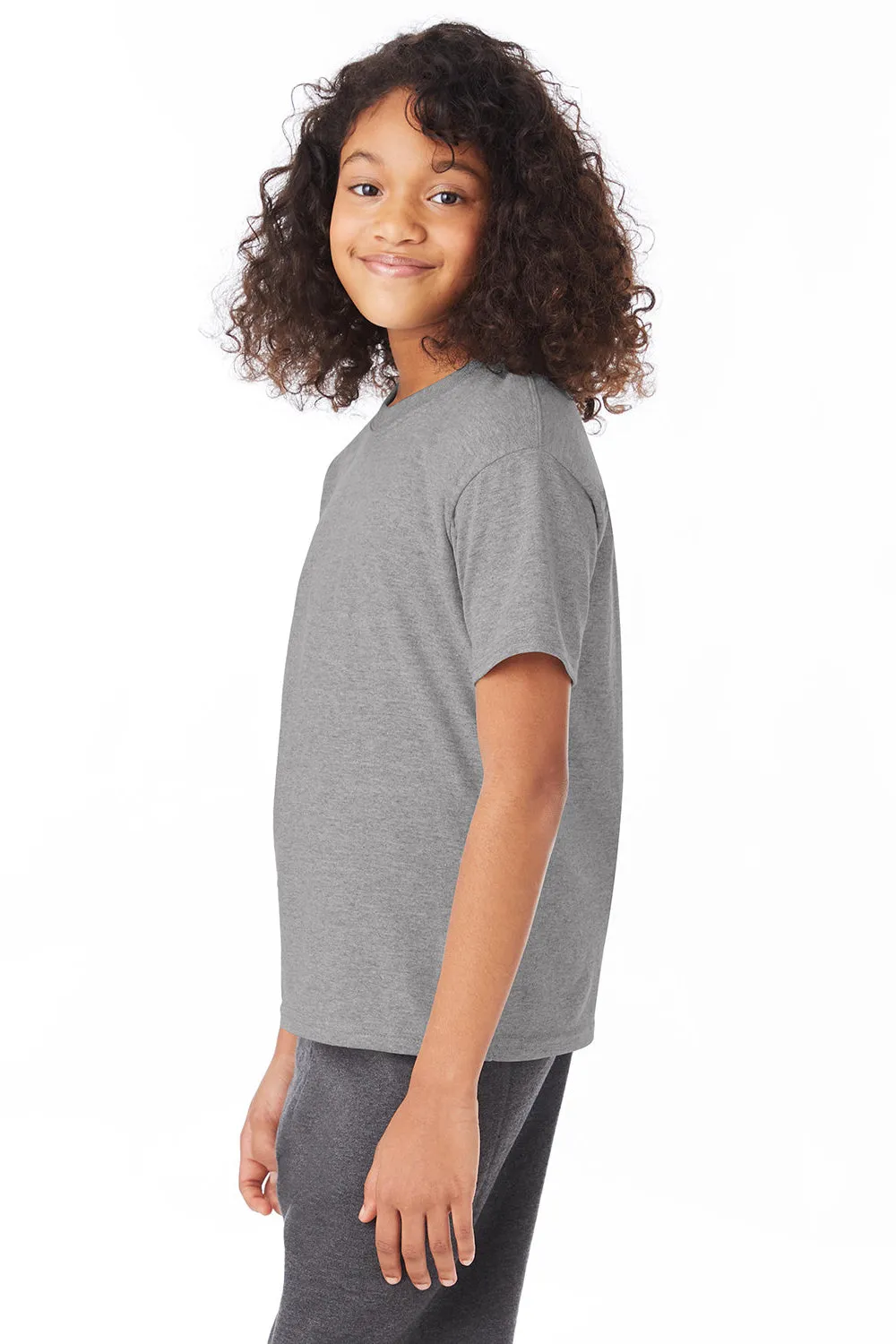 Hanes Youth EcoSmart Short Sleeve Crewneck T-Shirt - Oxford Grey