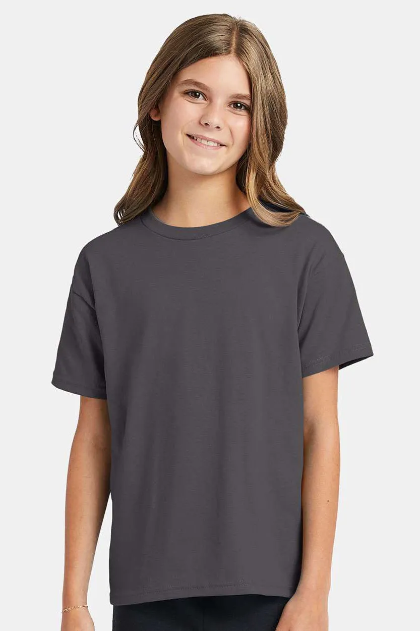 Hanes Youth EcoSmart Short Sleeve Crewneck T-Shirt - Smoke Grey