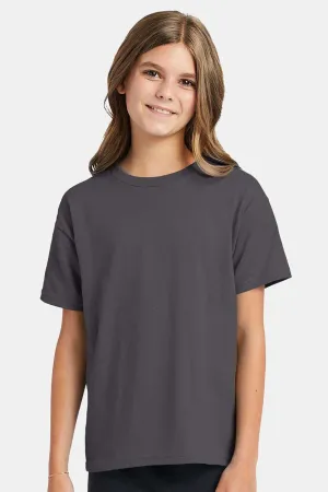 Hanes Youth EcoSmart Short Sleeve Crewneck T-Shirt - Smoke Grey