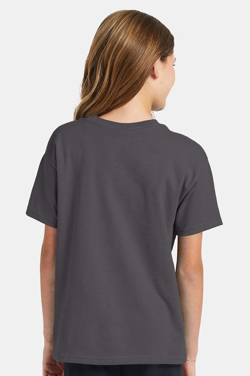 Hanes Youth EcoSmart Short Sleeve Crewneck T-Shirt - Smoke Grey
