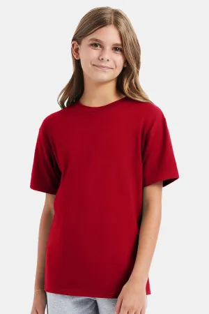 Hanes Youth Nano-T Short Sleeve Crewneck T-Shirt - Deep Red
