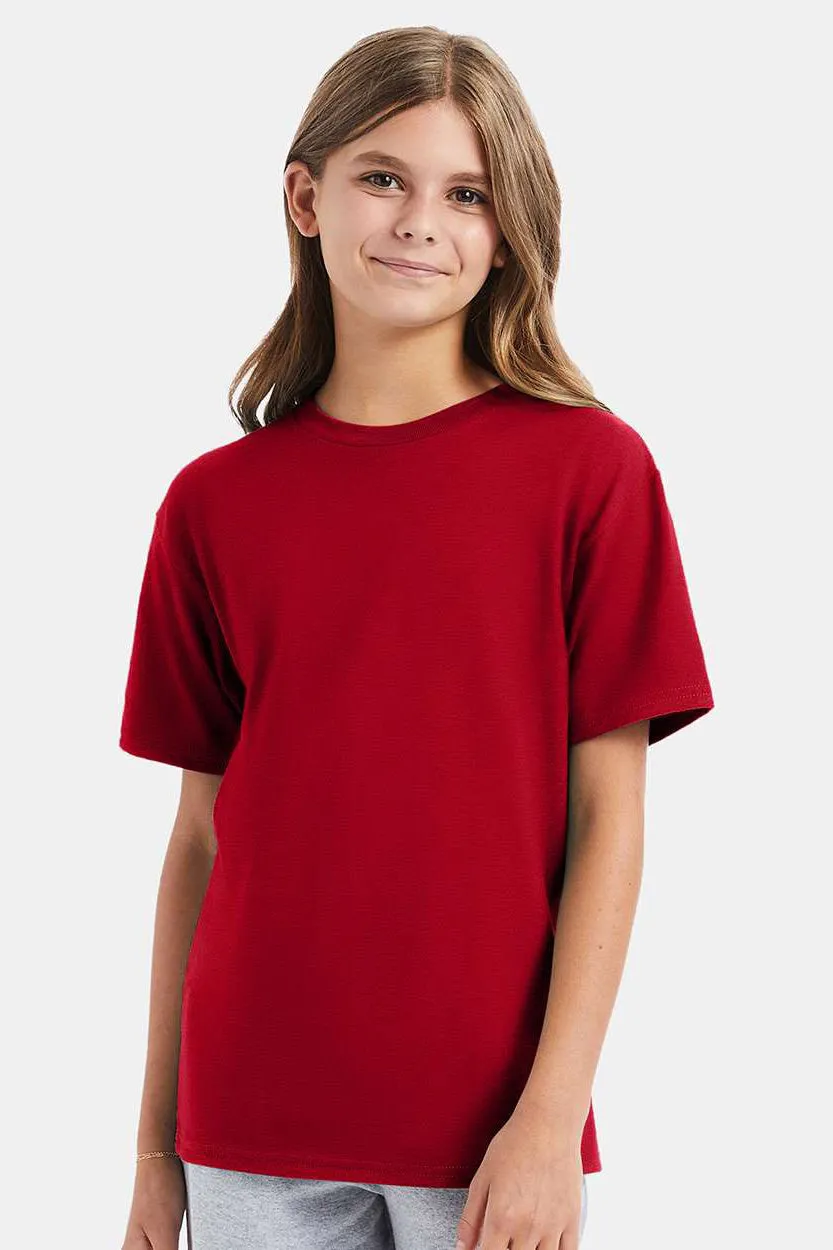 Hanes Youth Nano-T Short Sleeve Crewneck T-Shirt - Deep Red