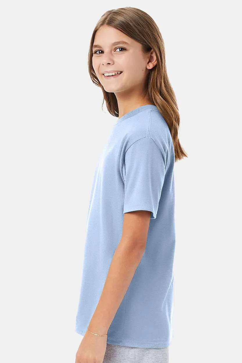 Hanes Youth Nano-T Short Sleeve Crewneck T-Shirt - Light Blue