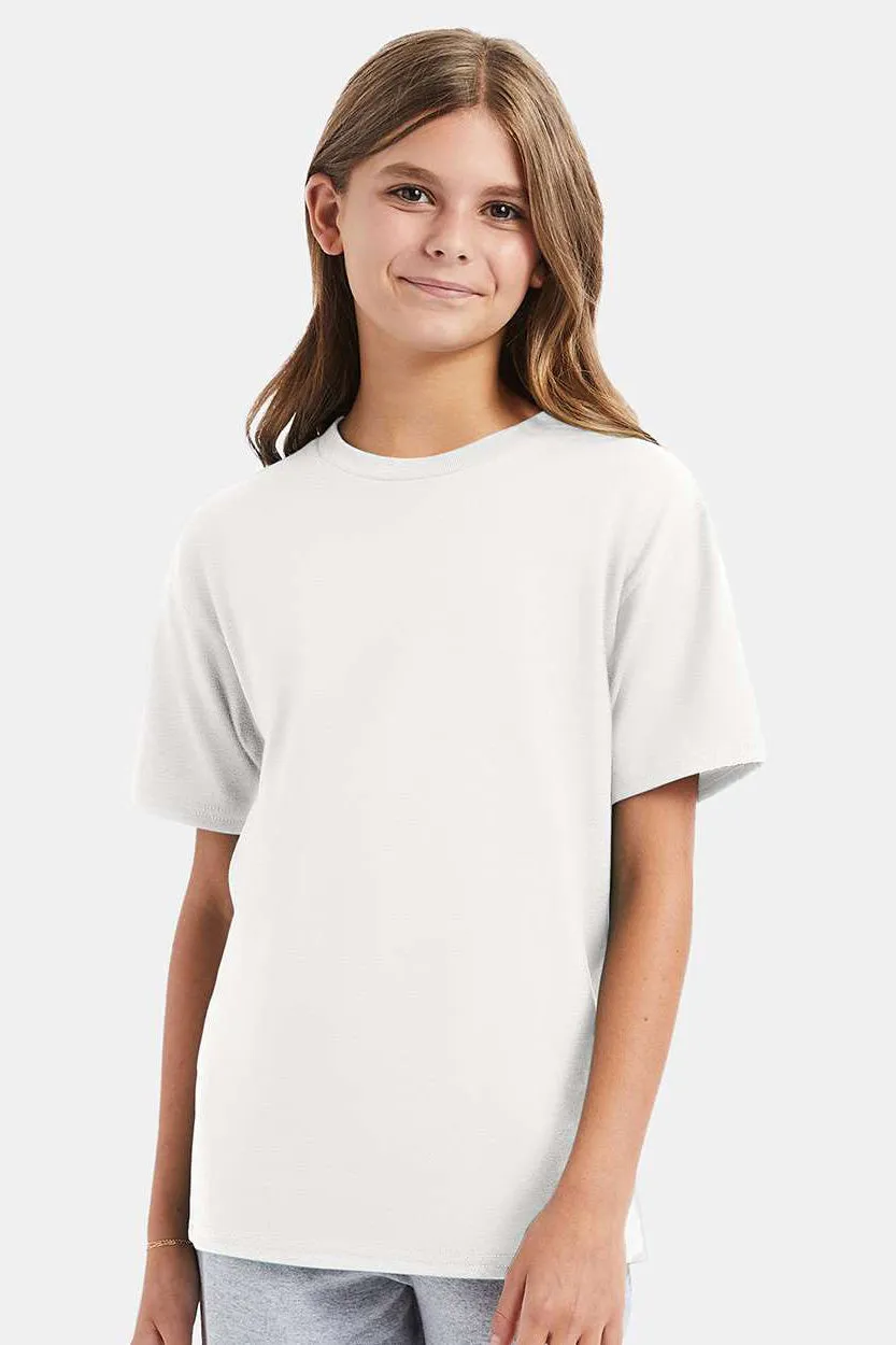 Hanes Youth Nano-T Short Sleeve Crewneck T-Shirt - White