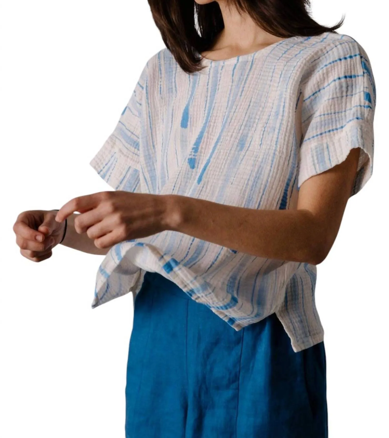 Hanna Top In Handpainted Stripe