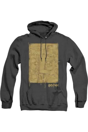 Harry Potter Marauders Map Interior Adult Heather Hoodie / Hooded Sweatshirt