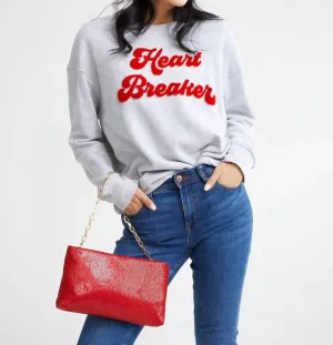 Heart Breaker Sweatshirt In Grey