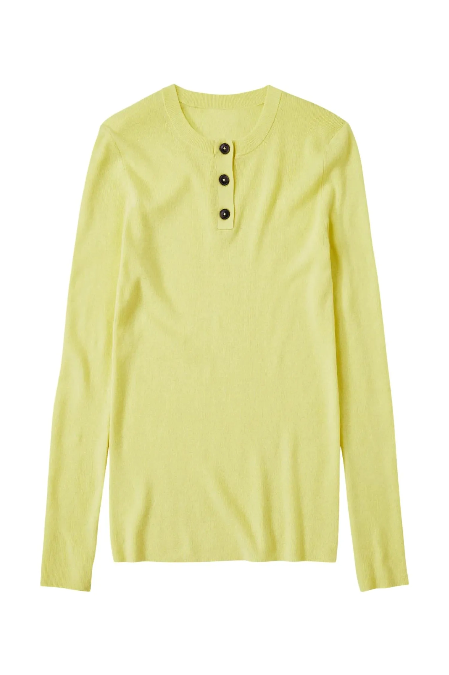 Henley Long Sleeve Tee In Primary Yellow