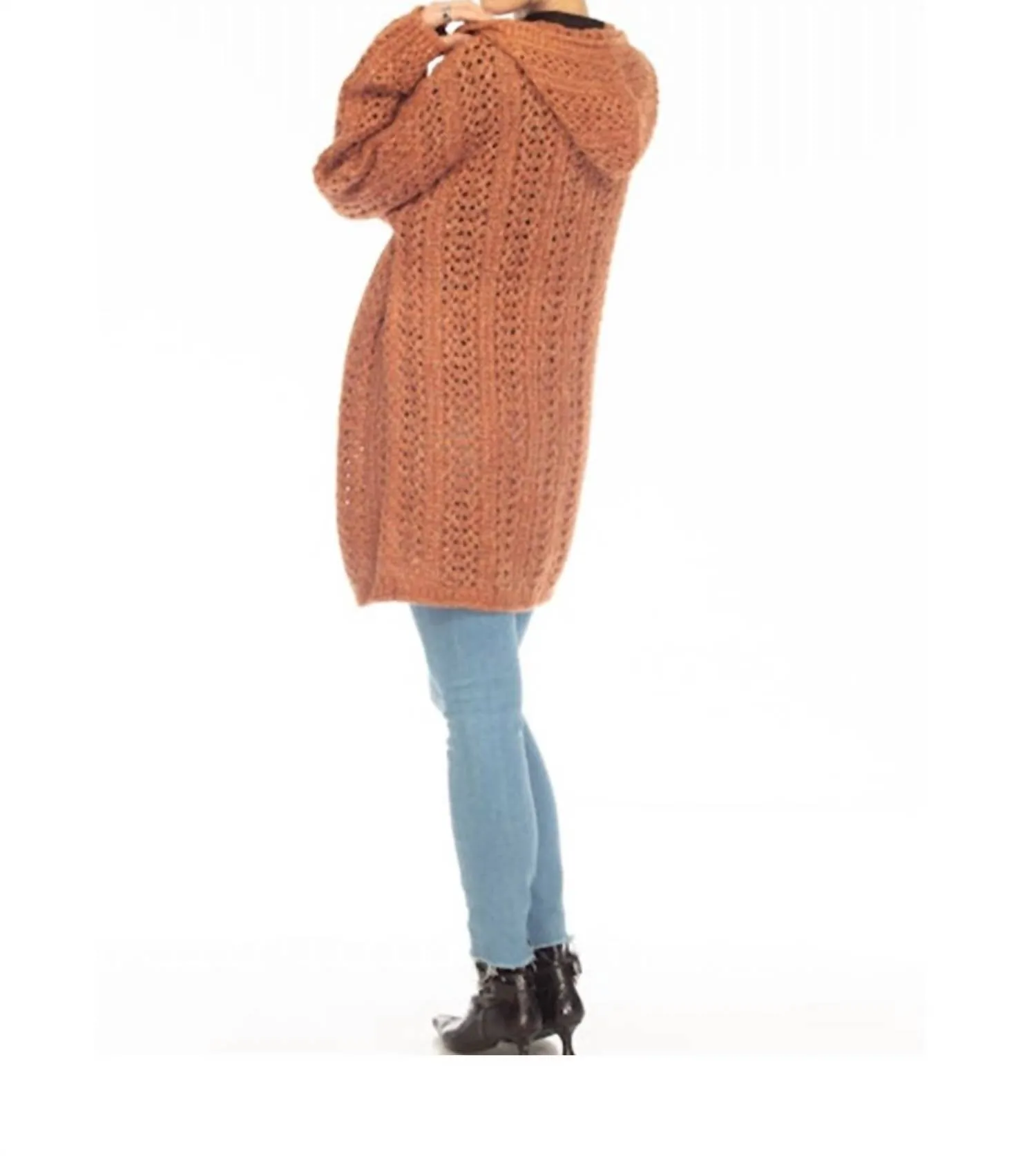 Hooded Cardigan In Cider