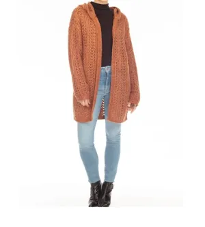 Hooded Cardigan In Cider