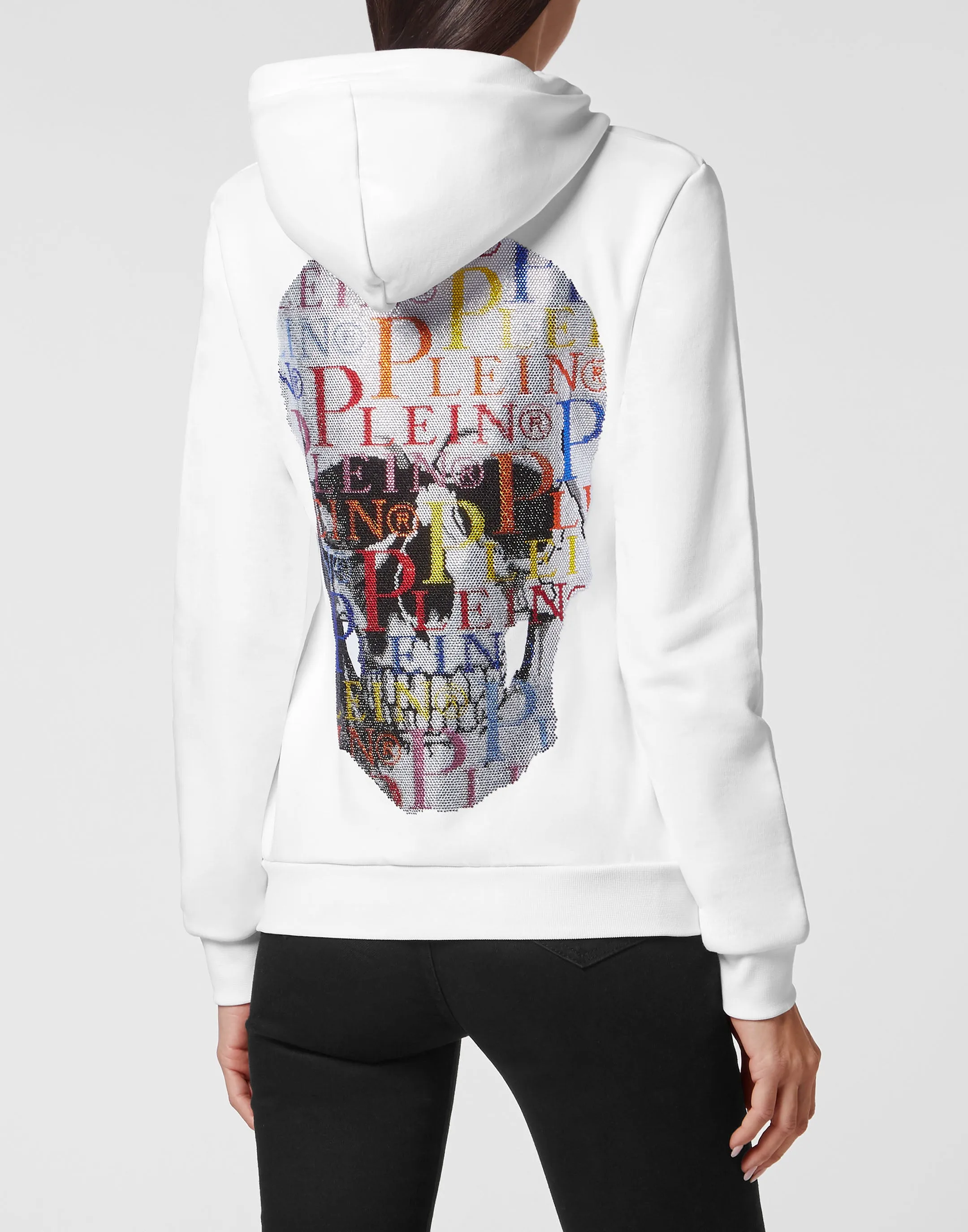 Hoodie Sweatjacket Full Zip Multicolor  Skull