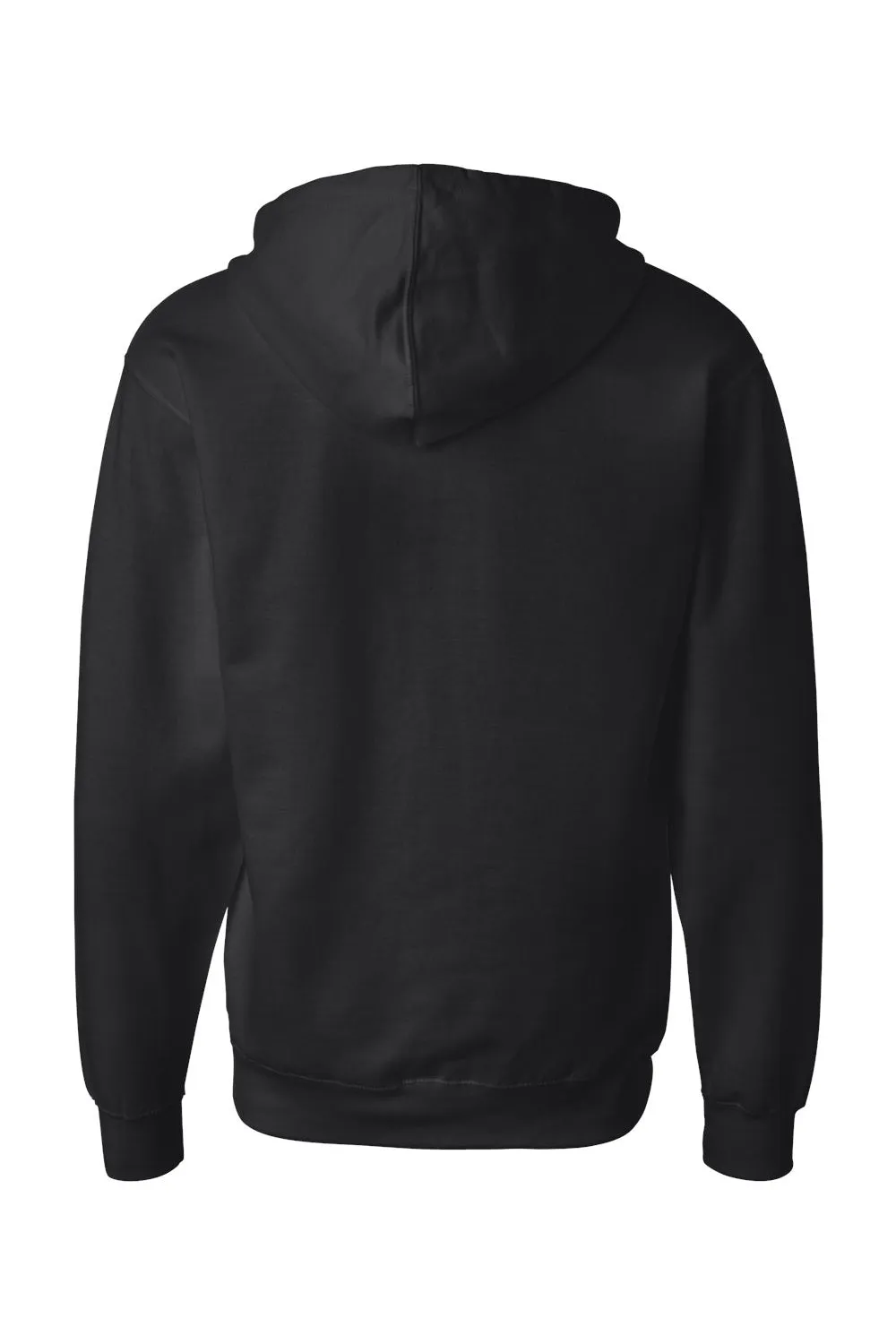 Independent Trading Company Mens Full Zip Hooded Sweatshirt Hoodie w/ Pockets - Black