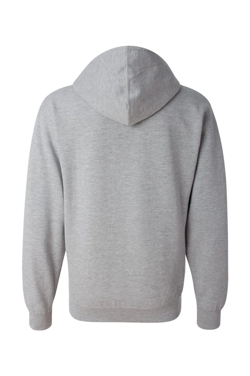 Independent Trading Company Mens Full Zip Hooded Sweatshirt Hoodie w/ Pockets - Heather Grey