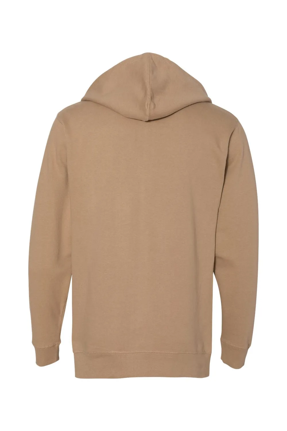 Independent Trading Company Mens Full Zip Hooded Sweatshirt Hoodie w/ Pockets - Sandstone Brown