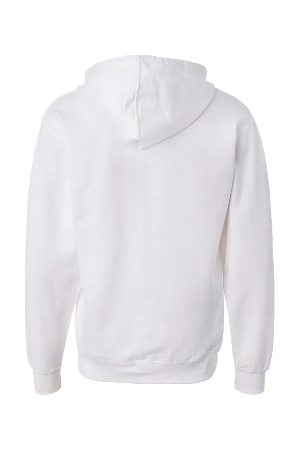 Independent Trading Company Mens Full Zip Hooded Sweatshirt Hoodie w/ Pockets - White